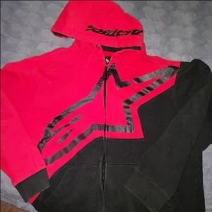 Mens Alpinestars Racing Zip Up Hooded Sweatshirt. XL